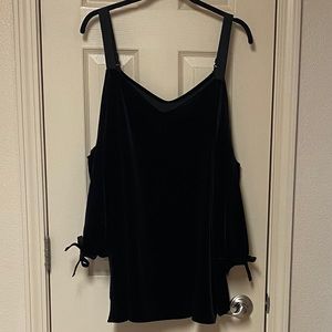 Black Velvet Cold Shoulder Top